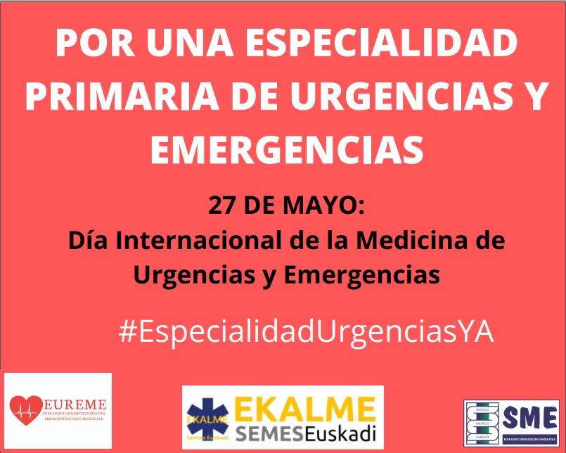 EKALME-SEMES Euskadi convoca una concentración para exigir la creación de la Especialidad Primaria de Medicina de Urgencias y Emergencias
